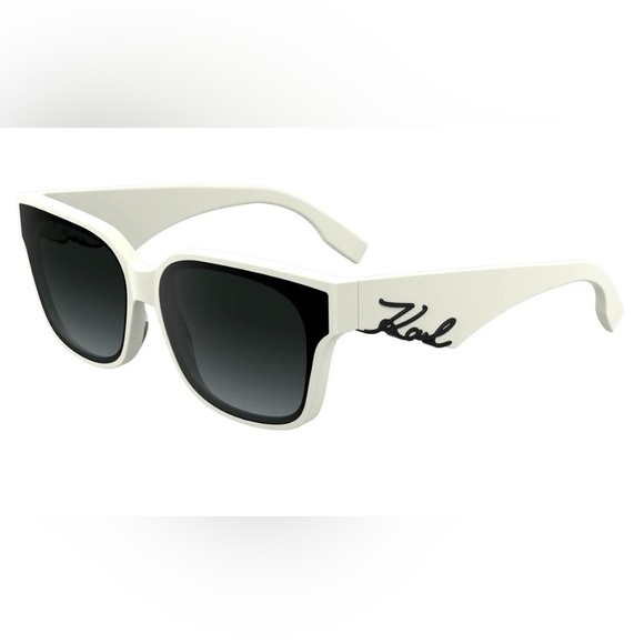 Karl Lagerfeld White Sunglasses with Karl Design in Legs main image 5